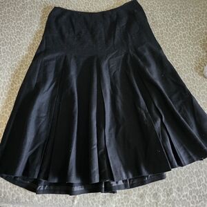 Talbot Black Wool Blend Lined Pleated Skirt Size 12